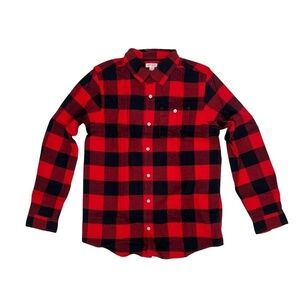 NWT Cat & Jack Red Black Buffalo Plaid Flannel Shirt Size XXL (18) Boy’s